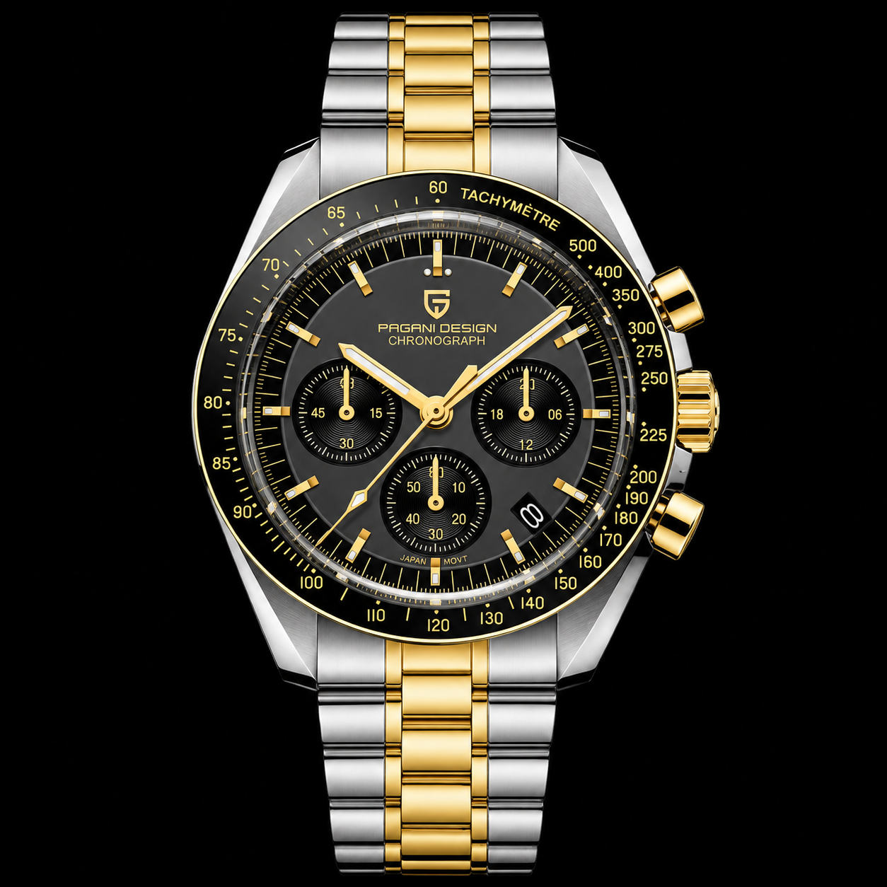 Pagani Design PD-1701 | Speedmaster Chain | Two tone Gold Digit