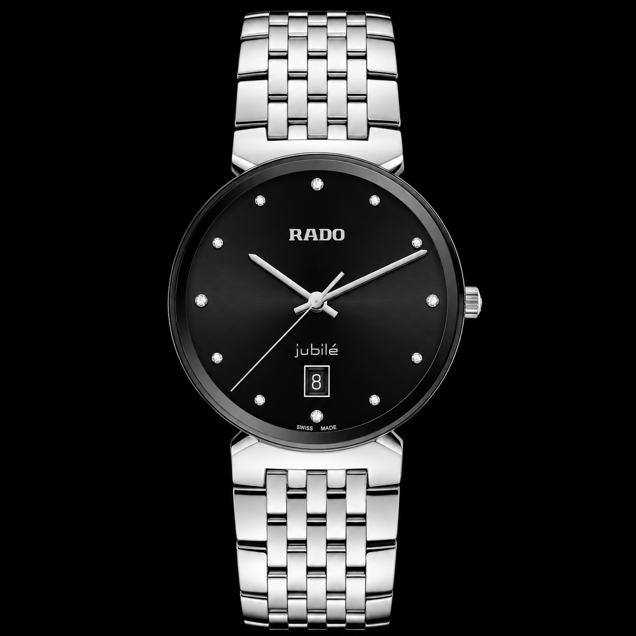 Florence Black Sunray Dial  12 Diamonds jubilé