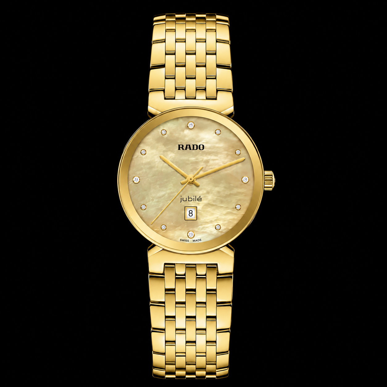 Rado Florence Gold Dial  12 diamonds