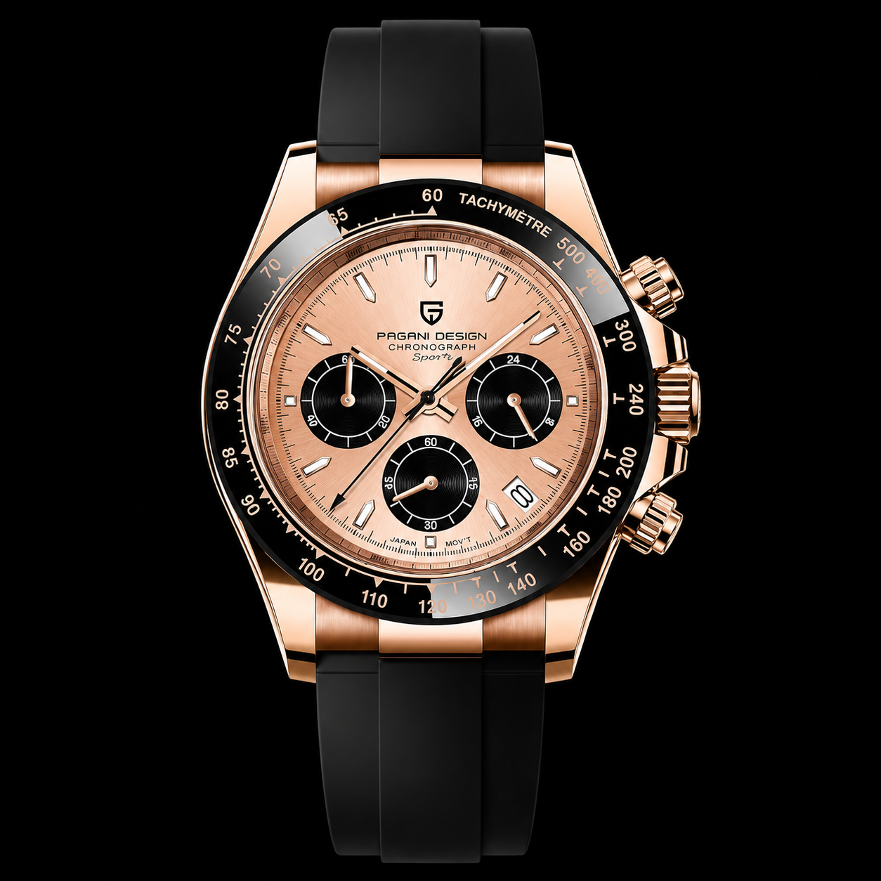 Pagani Design Daytona Strap Rose Gold Dial PD-1664