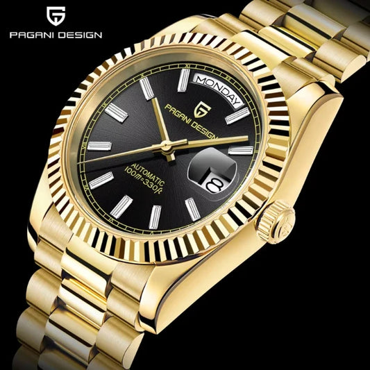 Pagani Design PD-1752 | Daydate Gold Black dial | 36mm